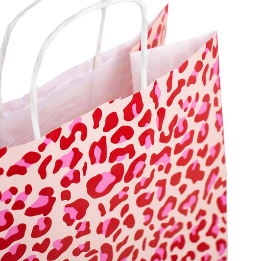 50x Papiertüten Leopard Pink A3