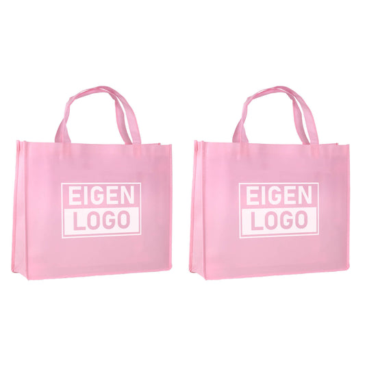 10x Shopper bedrucken Pink Lavender Non Woven 42x12x35cm