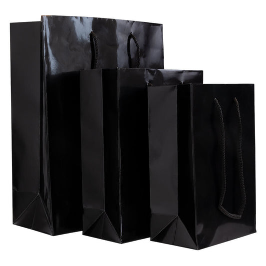 10x Geschenktüten Schwarz Extra Small