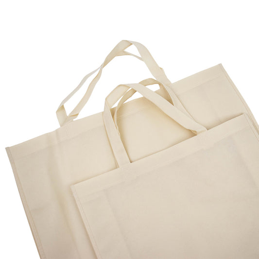 10x Shopper Beige Non Woven 42x12x35cm