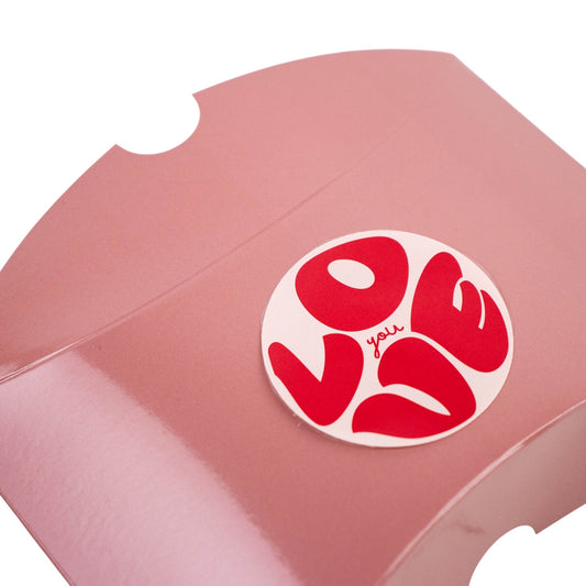 500x Aufkleber 'Love you' Rosa-Rot 50mm