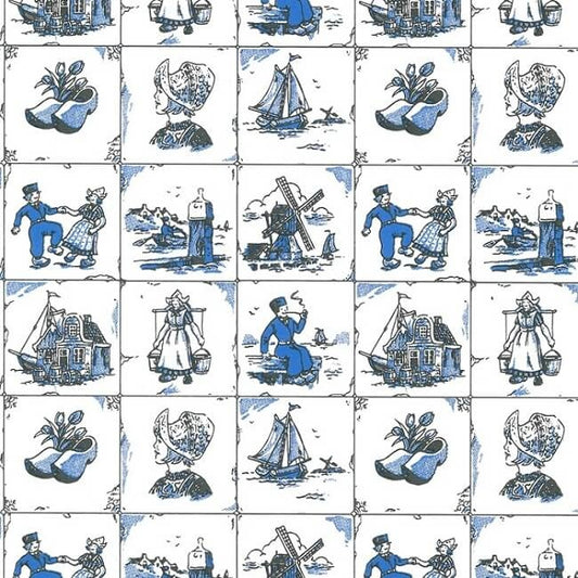 Geschenkpapier Holländische Fliesen 30cm x 200mtr