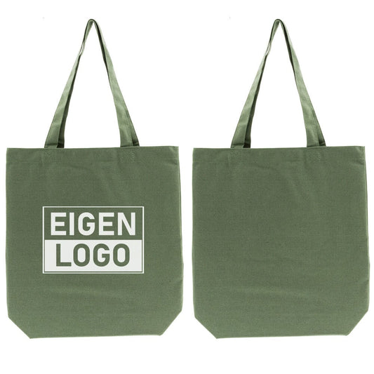 Baumwolltasche Druck 38x42+10cm Grün - Express