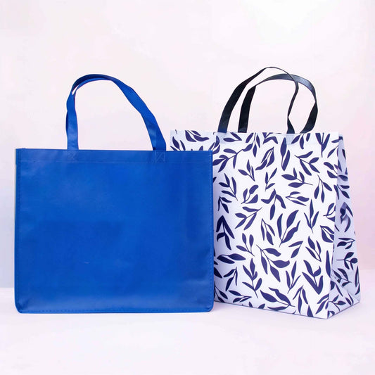10x Shopper 'Leaves' non woven 45x20x40cm
