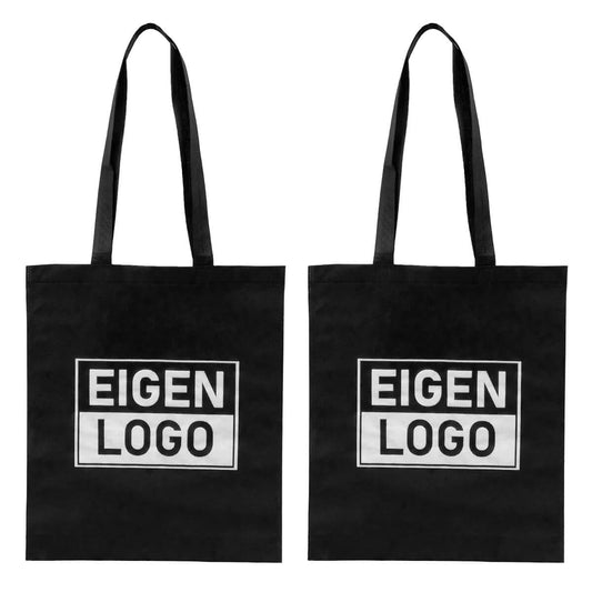Tasche Druck Schwarz Non Woven 38x44 + 2x4cm - Express