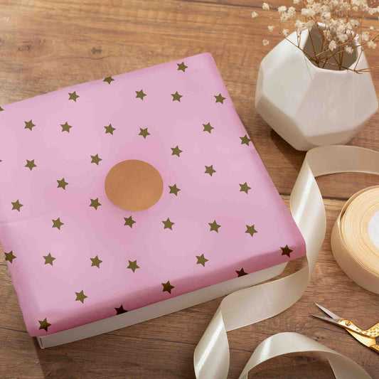 Geschenkpapier Stars Gold - 30cm x 100m