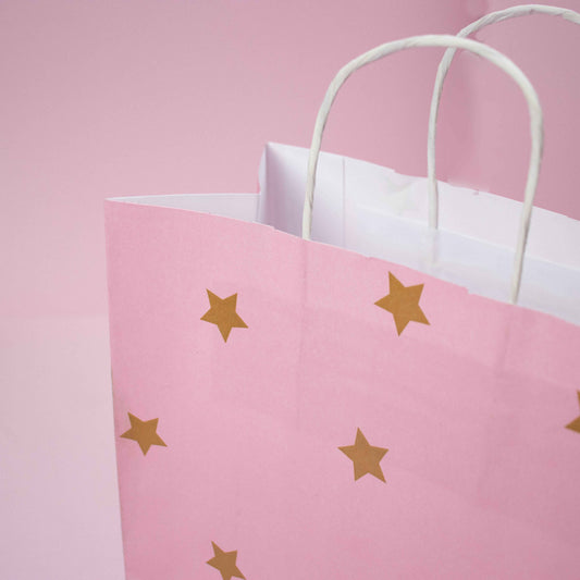 50x Papiertüten Stars Gold A5