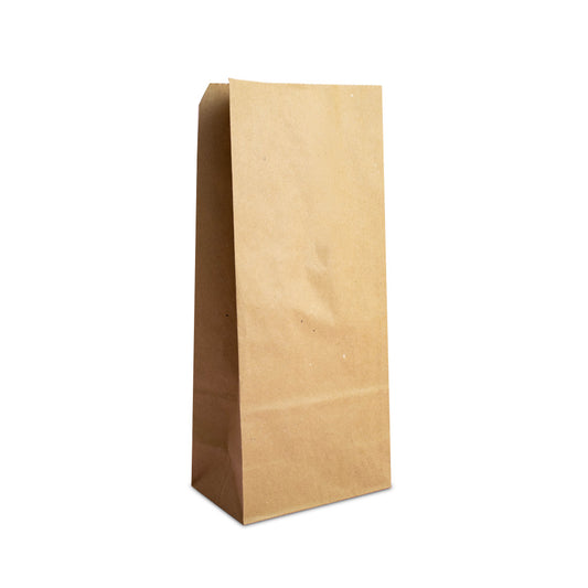 250x Blockbodenbeutel Braun Kraft 14x8x32cm