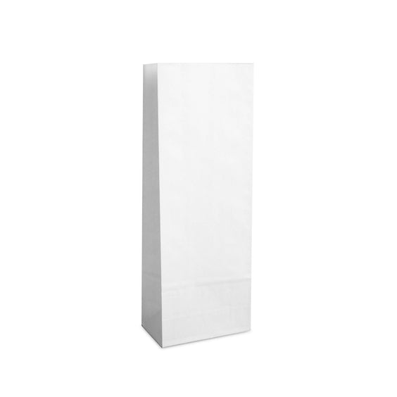 250x Blockbodenbeutel Weiß Kraft 10x6x27cm