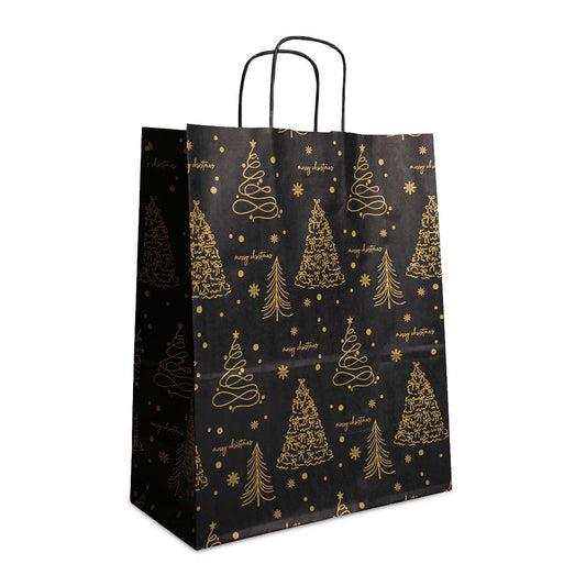 50x Geschenktüten A4 Golden trees