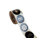 500x Aufkleber 'Merry X-mas' Schwarz-Gold 40mm