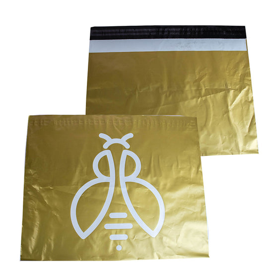 Versandtaschen Gold Querformat bedrucken XL