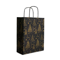 50x Papier-Weihnachtstüten A5 Golden trees