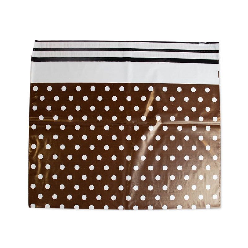 100x Versandtaschen Braun mit weißen Punkten XL