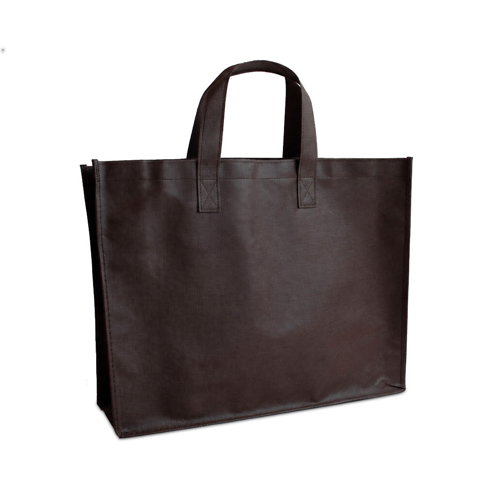 10x Shopper Braun Non woven 42x12x35cm