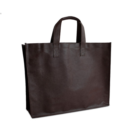 10x Shopper Braun Non woven 42x12x35cm