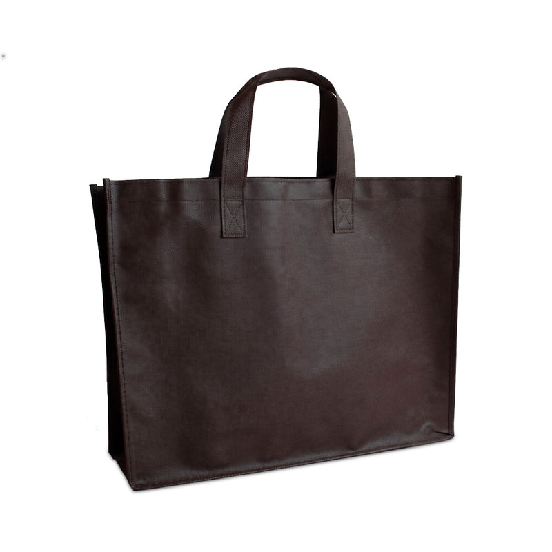 10x Shopper Braun Non woven 42x12x35cm