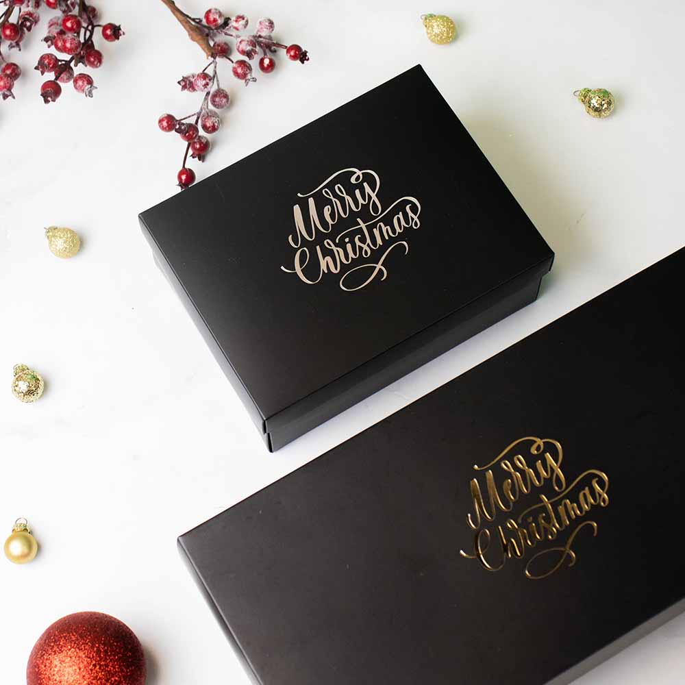 20x Weihnachtsgeschenkbox Schwarz 355x168x94mm