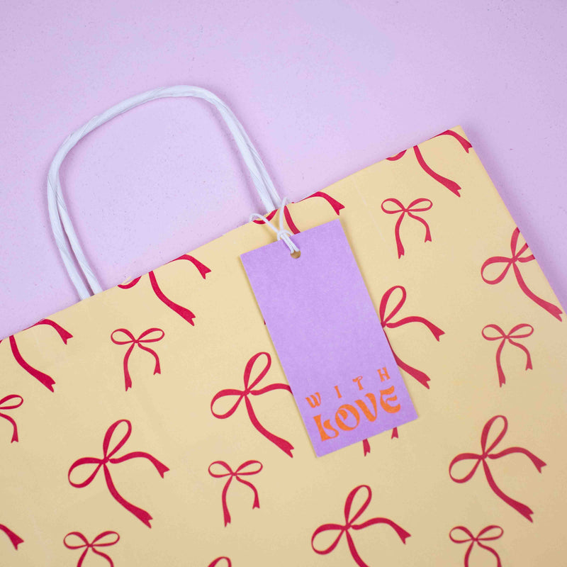 50x Geschenkanhänger 'With love' Lila-Orange