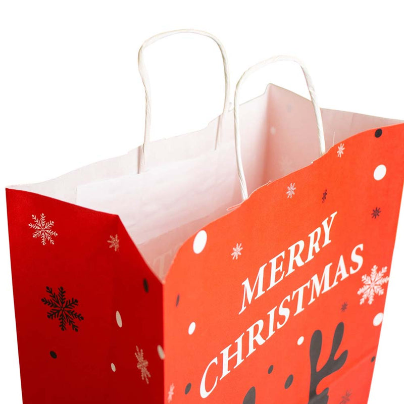 50x Papier-Weihnachtstüten A4 Rudolph