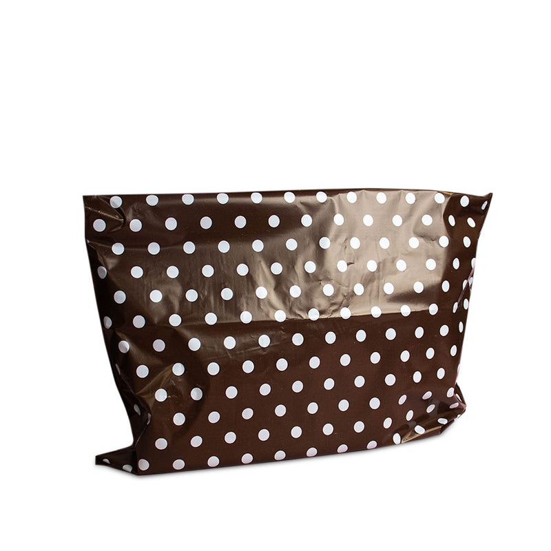 100x Versandtaschen Braun mit weißen Punkten Large