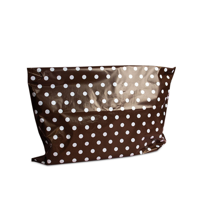 100x Versandtaschen Braun mit weißen Punkten XL