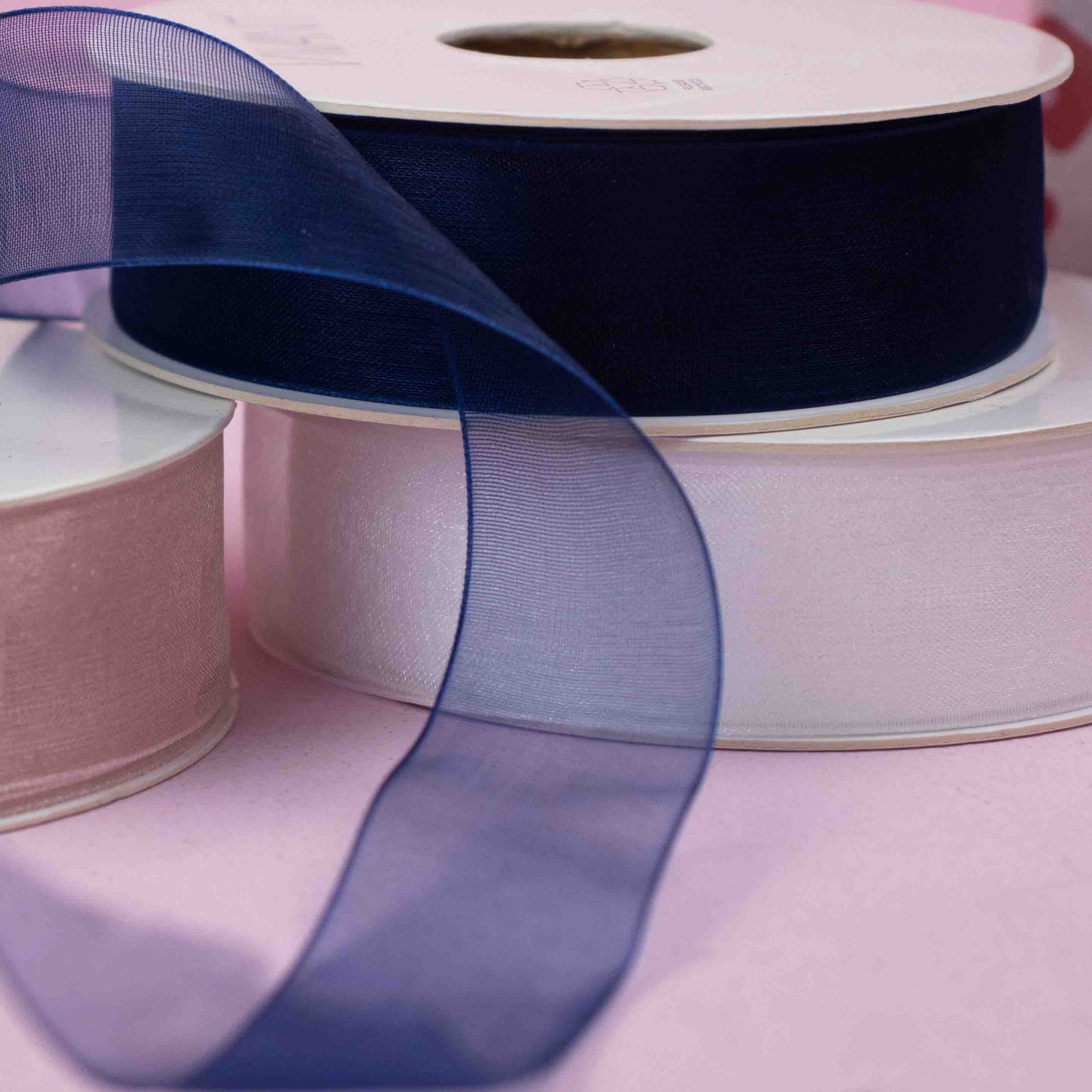 Organza Geschenkband Taupe 25mm x 50m