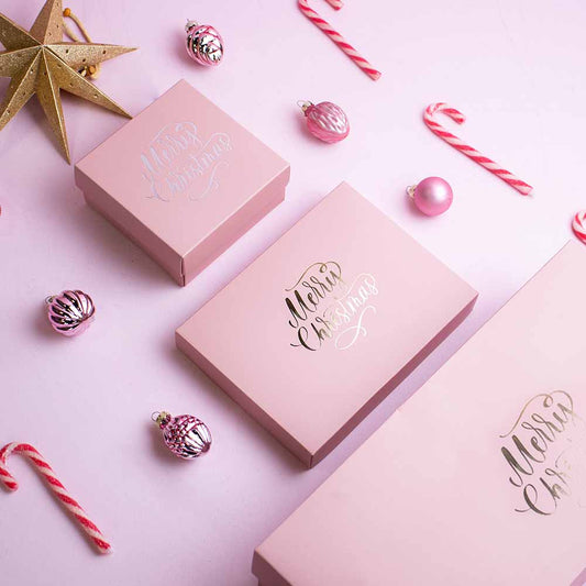 20x Weihnachts-Geschenkbox Rosa 355x168x94mm