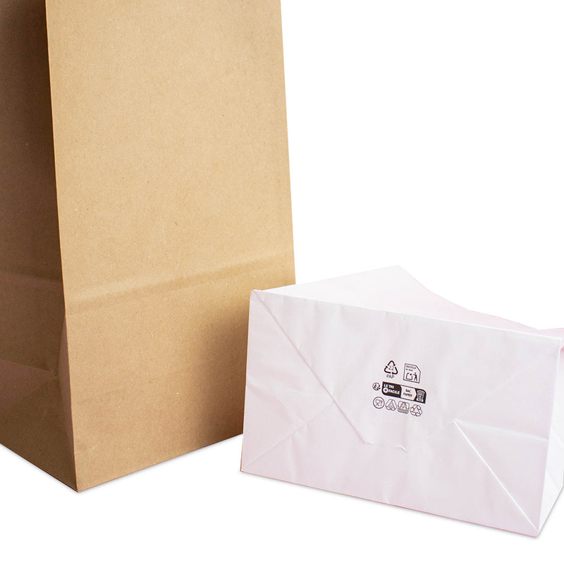 250x Blockbodenbeutel Braun Kraft 18x11x30cm