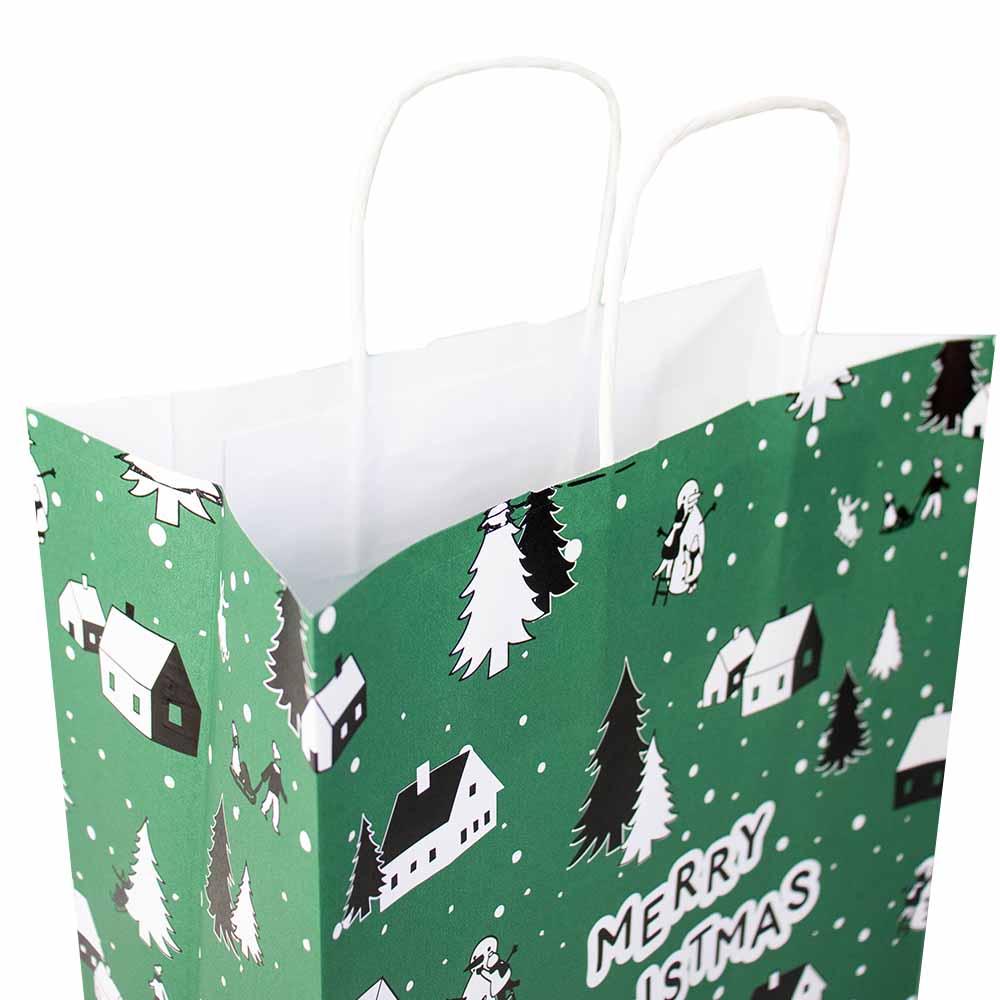 50x Papiertragetaschen A3 Winter Village