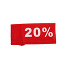 50x Kleidungsetiketten 3x6cm - 20% rot