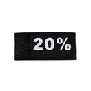 50x Kleidungsetiketten 3x6cm - 20% schwarz