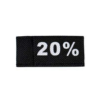 50x Kleidungsetiketten 3x6cm - 20% schwarz