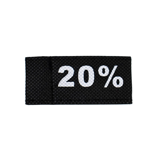50x Kleidungsetiketten 3x6cm - 20% schwarz