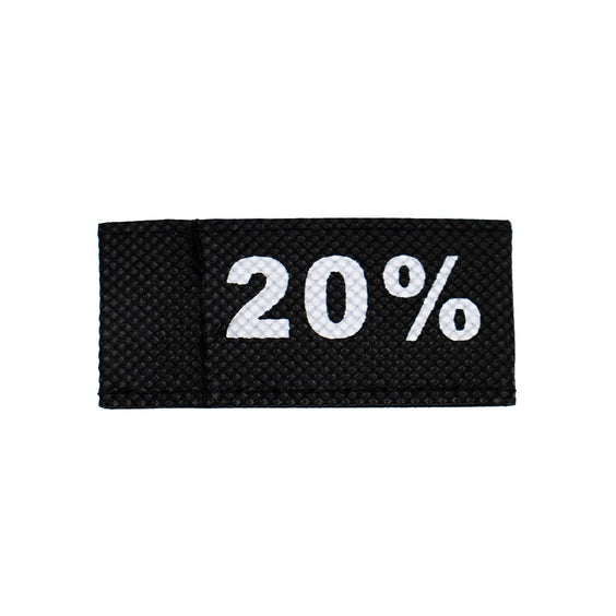 50x Kleidungsetiketten 3x6cm - 20% schwarz