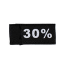 50x Kleidungsetiketten 3x6cm - 30% schwarz