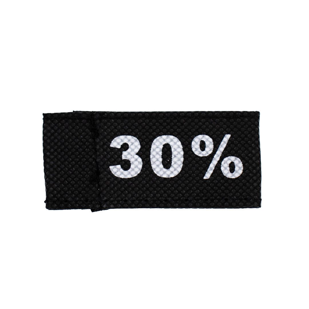 50x Kleidungsetiketten 3x6cm - 30% schwarz