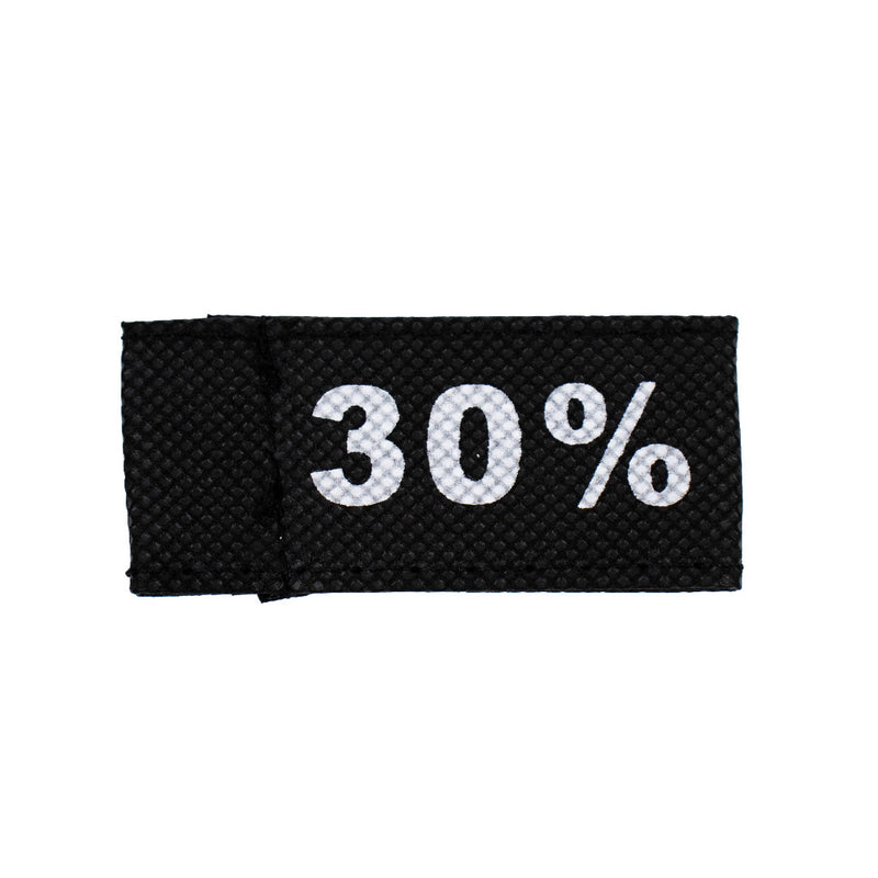 50x Kleidungsetiketten 3x6cm - 30% schwarz