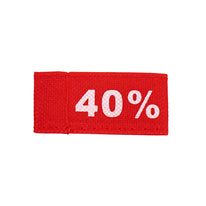50x Kleidungsetiketten 3x6cm - 40% rot