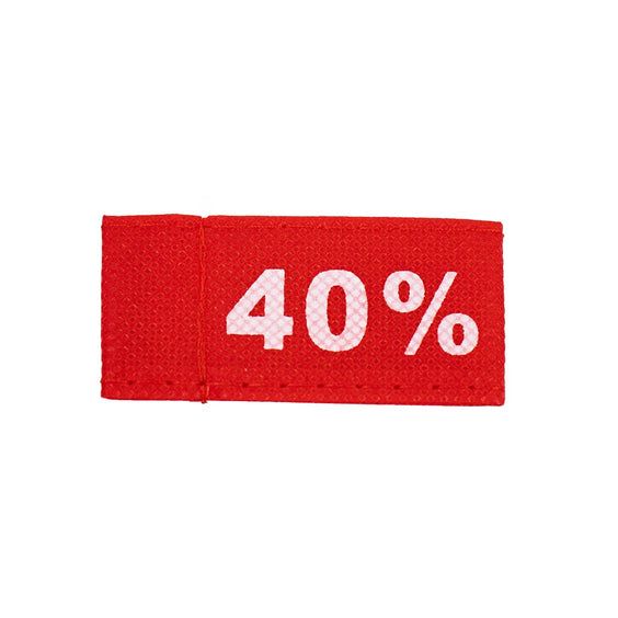 50x Kleidungsetiketten 3x6cm - 40% rot