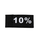 50x Kleidungsetiketten 3x6cm - 10% schwarz