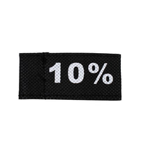 50x Kleidungsetiketten 3x6cm - 10% schwarz