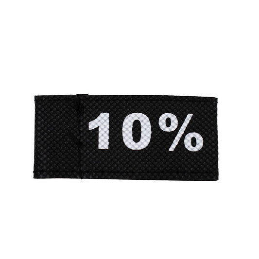 50x Kleidungsetiketten 3x6cm - 10% schwarz