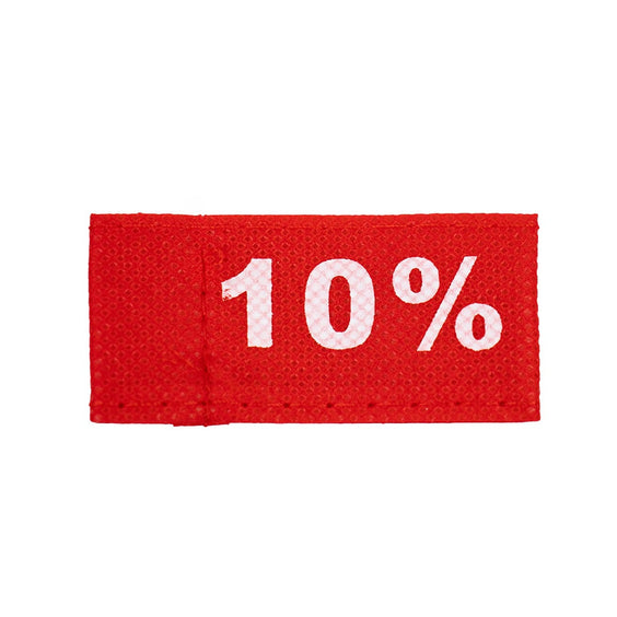 50x Kleidungsetiketten 3x6cm - 10% rot