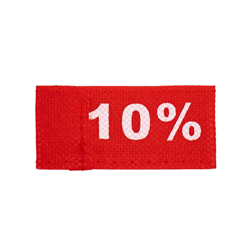 50x Kleidungsetiketten 3x6cm - 10% rot