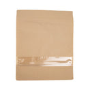 100x Standbodenbeutel mit Fenster Braun 25x34cm