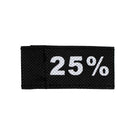 50x Kleidungsetiketten 3x6cm - 25% schwarz