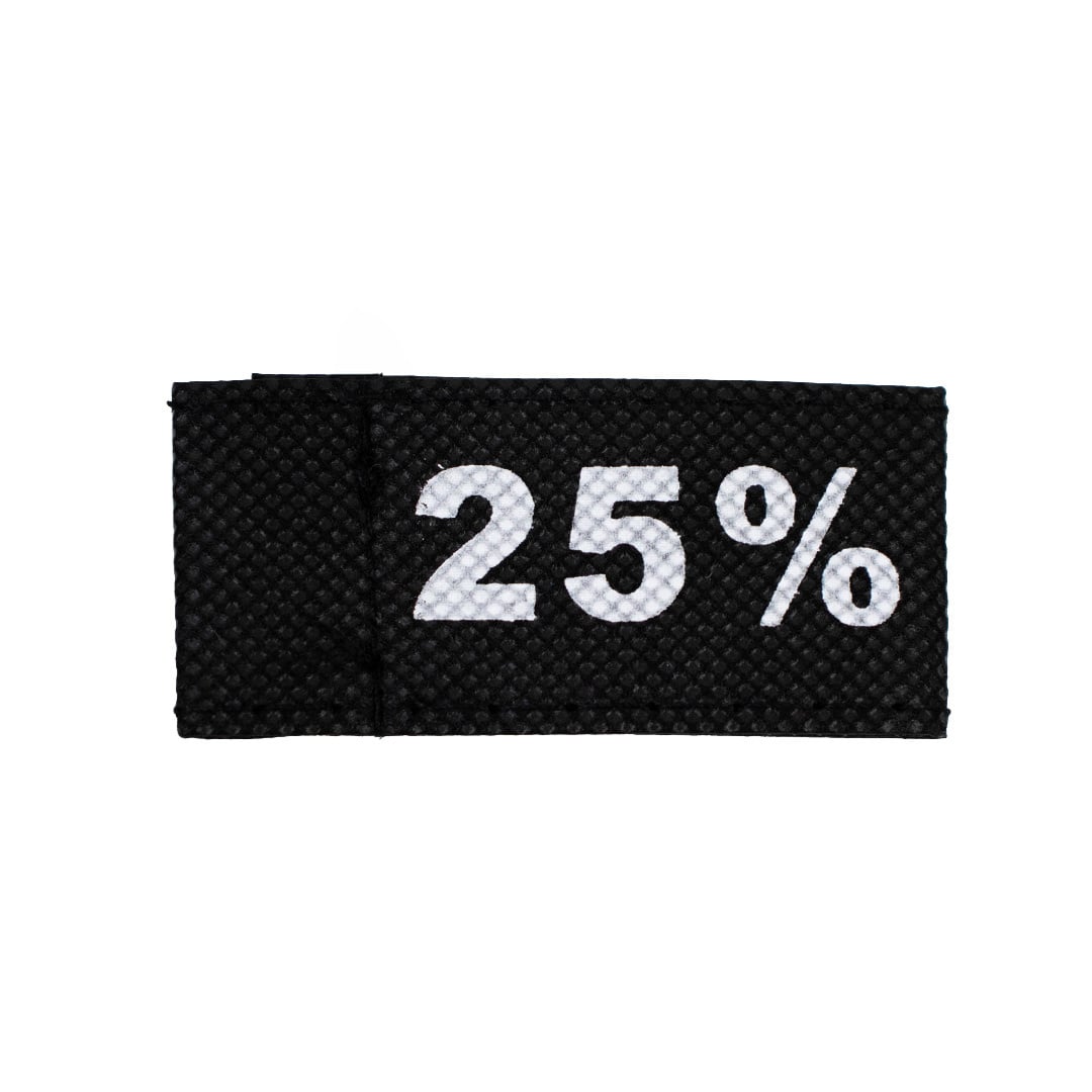 50x Kleidungsetiketten 3x6cm - 25% schwarz