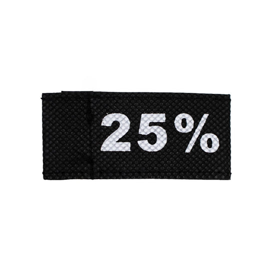 50x Kleidungsetiketten 3x6cm - 25% schwarz