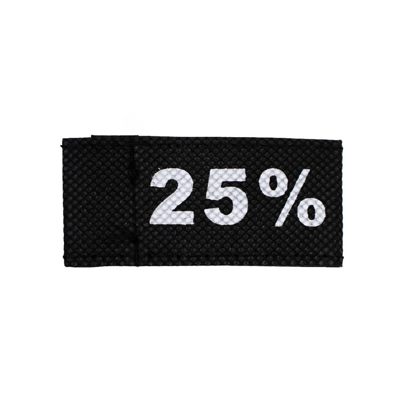 50x Kleidungsetiketten 3x6cm - 25% schwarz